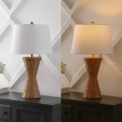 JONATHAN Y Set Of 2 27" Laura Coastal Designer Iron/Rattan Wicker Table Lamps (Includes LED Light Bulb) : Bedroom, Office Decor -Furniture store GUEST cf338871 6995 4fa4 919c 30a8ba8d10b9