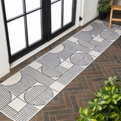 JONATHAN Y Arielle Mid-Century Modern Geometric Lines Reversible Machine-Washable Indoor/Outdoor Area Rug 5 JONATHAN Y Arielle Mid-Century Modern Geometric Lines Reversible Machine-Washable Indoor/Outdoor Area Rug - Image 5