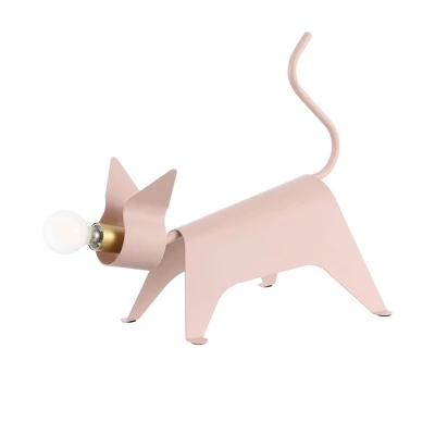11.75" Penelope Modern Industrial Iron Feline Kids' Lamp (Includes LED Light Bulb) Pink - JONATHAN Y 6 11.75" Penelope Modern Industrial Iron Feline Kids' Lamp (Includes LED Light Bulb) Pink - JONATHAN Y - Image 6