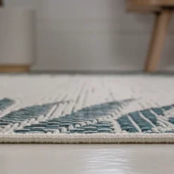 Isla Coastal Cottage Palm Frond Border Indoor/Outdoor Area Rug - JONATHAN Y -Furniture store GUEST d008aa0e 795a 40d2 a87a ba01a6fc03fd