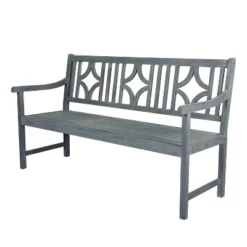 Sloane 3-Seat Ogee Diamond-Back Acacia Wood Outdoor Garden Patio Bench - JONATHAN Y -Furniture store GUEST d06d7c63 a3d9 4fdb b2c4 cc601e5ca697