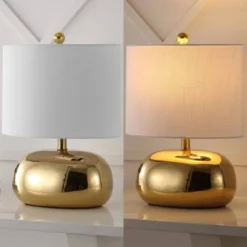 JONATHAN Y Calix 20" Mid-Century Glam Ceramic/Iron (Includes LED Light Bulb) Table Lamp Gold -Furniture store GUEST d10c34bf 0652 43a1 a5e9 65246001195d