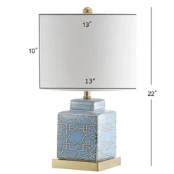 22" Ceramic/Metal Catherine Ginger Jar Table Lamp (Includes LED Light Bulb) Blue - JONATHAN Y -Furniture store GUEST d1972eb0 7950 45a1 90fa 433fc4ce8376