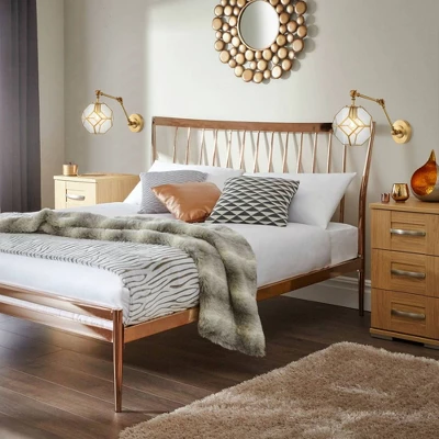 7.5" 1-Light Honeycomb Modern Contemporary Arm-Adjustable Iron/Glass LED Sconce Brass Gold/Clear - JONATHAN Y: UL Listed, Mid-Century Design 3 7.5" 1-Light Honeycomb Modern Contemporary Arm-Adjustable Iron/Glass LED Sconce Brass Gold/Clear - JONATHAN Y: UL Listed, Mid-Century Design - Image 3