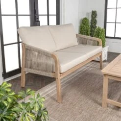 Arwen Modern Bohemian Roped Acacia Wood Outdoor Loveseat With Cushions - JONATHAN Y 16 Arwen Modern Bohemian Roped Acacia Wood Outdoor Loveseat With Cushions - JONATHAN Y -Furniture store GUEST d346c2c0 567c 44bd b487 926622befcac