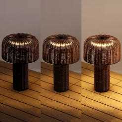 JONATHAN Y Mia 10" Modern Indoor/Outdoor Faux Wicker Rechargeable/Cordless Dimmable Integrated LED Table Lamp -Furniture store GUEST d423a49f b45e 4159 8ade 2fb45b83ce84