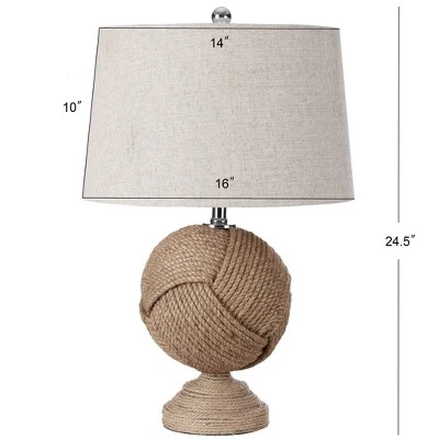 24" Monkey's Fist Knotted Rope Table Lamp (Includes LED Light Bulb) Brown - JONATHAN Y 3 24" Monkey's Fist Knotted Rope Table Lamp (Includes LED Light Bulb) Brown - JONATHAN Y - Image 3