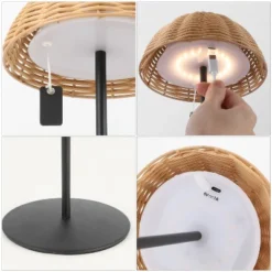 JONATHAN Y Tilly Modern Coastal Indoor/Outdoor Wicker Shade Rechargeable/Cordless Dimmable Integrated LED Table Lamp -Furniture store GUEST d5ead0a0 7ad0 49ea af50 32fe6ee44121