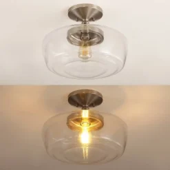 14" Marfa Glass/Iron Farmhouse Modern LED Flush Mount - JONATHAN Y 22 14" Marfa Glass/Iron Farmhouse Modern LED Flush Mount - JONATHAN Y -Furniture store GUEST d6309108 8f56 4e16 8c5c 3c93baf5c220