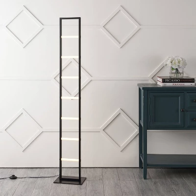 59.3" JONATHAN Y Ivan Minimalist Modern Iron Ladder Dimmable Integrated LED Floor Lamp: ETL Listed, 3000K 2 59.3" JONATHAN Y Ivan Minimalist Modern Iron Ladder Dimmable Integrated LED Floor Lamp: ETL Listed, 3000K - Image 2