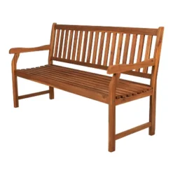 Laurel 3-Seat Slat-Back Acacia Wood Outdoor Garden Patio Bench - JONATHAN Y -Furniture store GUEST d7222656 73c7 4561 a73e a214c669e55a
