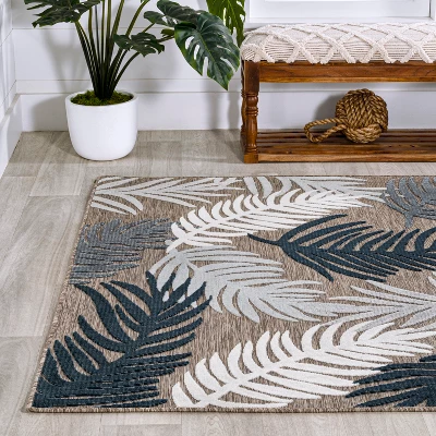 JONATHAN Y Montego High-Low Tropical Palm Floral Indoor/Outdoor Area Rug 4 JONATHAN Y Montego High-Low Tropical Palm Floral Indoor/Outdoor Area Rug - Image 4