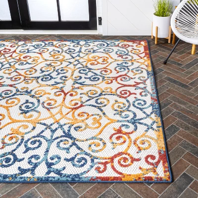 Atrani Scroll Trellis Indoor/Outdoor Area Rug - JONATHAN Y 2 Atrani Scroll Trellis Indoor/Outdoor Area Rug - JONATHAN Y - Image 2