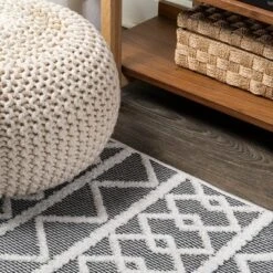 Aylan High-Low Pile Knotted Trellis Geometric Indoor/Outdoor Area Rug - JONATHAN Y -Furniture store GUEST da528af7 36cd 4ac3 bcf3 b5b2e766c6e6