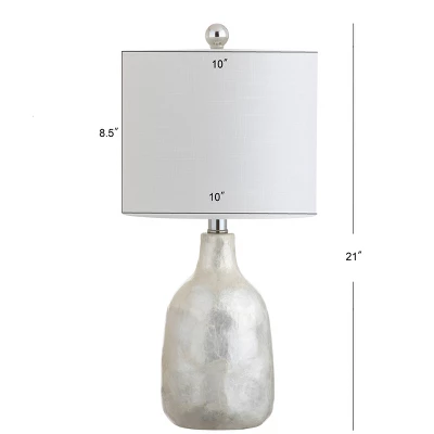 21" Lucille Seashell Table Lamp (Includes LED Light Bulb) Pearl White - JONATHAN Y 3 21" Lucille Seashell Table Lamp (Includes LED Light Bulb) Pearl White - JONATHAN Y - Image 3