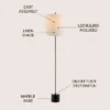 JONATHAN Y Levitt Marble/Metal LED Floor Lamp
