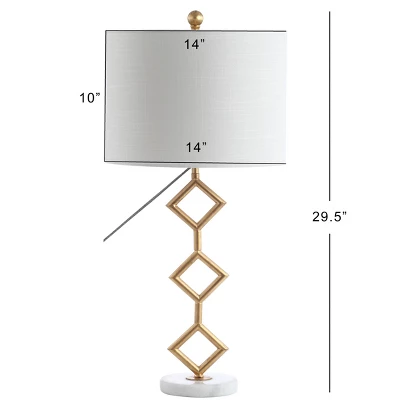 29.5" Metal Diamante Modern Gilt Table Lamp (Includes LED Light Bulb) Gold - JONATHAN Y 3 29.5" Metal Diamante Modern Gilt Table Lamp (Includes LED Light Bulb) Gold - JONATHAN Y - Image 3