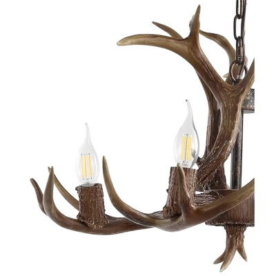 26" LED Adjustable Resin Antler Chandelier - JONATHAN Y 2 26" LED Adjustable Resin Antler Chandelier - JONATHAN Y - Image 2