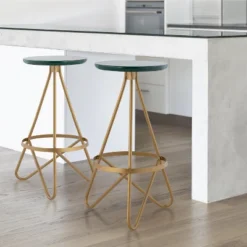 JONATHAN Y Spiroa Modern Industrial Metal Backless Circular Bar Stool -Furniture store GUEST dd228b46 25b9 4e95 a15d 64c001645e2d