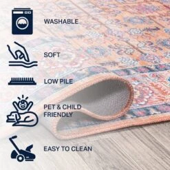 Kemer All-Over Persian Washable Area Rug - JONATHAN Y -Furniture store GUEST dd2ffbf4 6941 4960 976b 4a67ebe32744