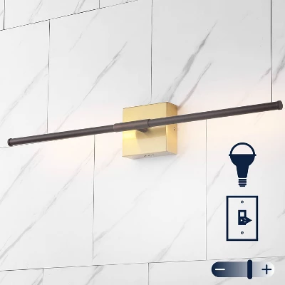 28" Makena Dimmable Integrated LED Modern Metal Wall Sconce Oil Rubbed Bronze/Brass Gold - JONATHAN Y 2 28" Makena Dimmable Integrated LED Modern Metal Wall Sconce Oil Rubbed Bronze/Brass Gold - JONATHAN Y - Image 2