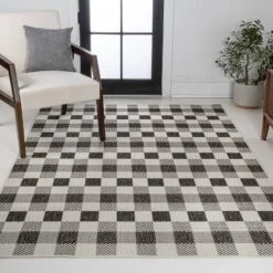 Darcy Traditional Geometric Bold Gingham Indoor/Outdoor Area Rug - JONATHAN Y -Furniture store GUEST ddb8ac03 412e 4340 8c4e 4fbc3dc981fc