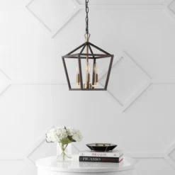 10" 3-Light Ojai Iron Classic Modern Lantern LED Pendant - JONATHAN Y -Furniture store GUEST e0708fd0 97c3 4b52 bac3 4ce237c5d600