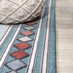 JONATHAN Y Sebastian High-Low Modern Diamond Border Classic Indoor/Outdoor Area Rug -Furniture store GUEST e1086403 3b36 4780 82e3 883ce01e6fc1