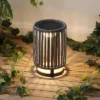 JONATHAN Y Sawara Modern Minimalist Faux Rattan Integrated Indoor/Outdoor LED Solar Powered Lantern