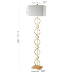 64.5" Iron Selina Ogee Trellis Modern Floor Lamp (Includes LED Light Bulb) Gold - Jonathan Y -Furniture store GUEST e251ec72 3400 4d0e a384 ae7c4bc4af73