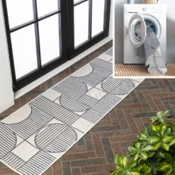 JONATHAN Y Arielle Mid-Century Modern Geometric Lines Reversible Machine-Washable Indoor/Outdoor Area Rug 19 JONATHAN Y Arielle Mid-Century Modern Geometric Lines Reversible Machine-Washable Indoor/Outdoor Area Rug -Furniture store GUEST e26f58f4 6db2 46fc 906e 19f0f3062fe8
