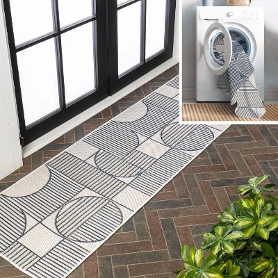 JONATHAN Y Arielle Mid-Century Modern Geometric Lines Reversible Machine-Washable Indoor/Outdoor Area Rug 10 JONATHAN Y Arielle Mid-Century Modern Geometric Lines Reversible Machine-Washable Indoor/Outdoor Area Rug - Image 10