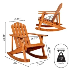 Kiawah Outdoor Patio Classic Acacia Wood Adirondack Rocking Chair -JONATHAN Y -Furniture store GUEST e2a8a237 5777 4ef8 9645 66b6de779dd5
