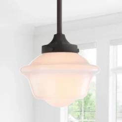 7.2" Adjustable Metal/Glass Kurtz Drop Pendant (Includes Energy Efficient Light Bulb) - JONATHAN Y -Furniture store GUEST e30fd67b 9550 48d4 98b4 801fa025720e