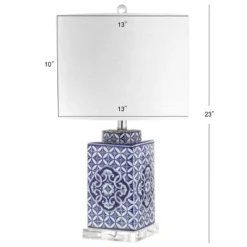 23" Choi Chinoiserie Table Lamp (Includes LED Light Bulb) Blue - JONATHAN Y -Furniture store GUEST e36bd041 b6b0 4ea6 8e5e 30a2e2bbc270