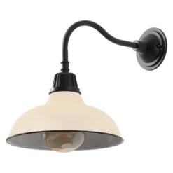 JONATHAN Y Aurora Farmhouse Industrial Indoor/Outdoor Iron LED Gooseneck Arm Outdoor Sconce -Furniture store GUEST e3772efe 28a2 4e2b 9254 7da9bfbccf57