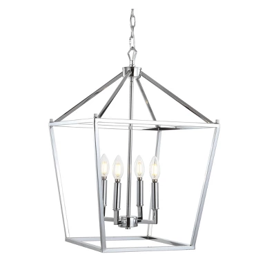 16" Metal Pagoda Lantern Pendant (Includes LED Light Bulb) - JONATHAN Y 1 16" Metal Pagoda Lantern Pendant (Includes LED Light Bulb) - JONATHAN Y