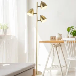 66.5" 3-Light Billy Modern Contemporary Iron LED Floor Lamp Brass Gold (Includes LED Light Bulb) - JONATHAN Y -Furniture store GUEST e38a6631 5ded 4333 8662 439b5f0b2e47