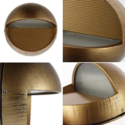 6.25" Orbe Outdoor Metal/Glass Integrated LED Wall Sconce Antique Gold - JONATHAN Y: ETL Listed, Modern Design, Hardwired -Furniture store GUEST e3d167ea 682d 42f1 80cd 33002436d494