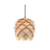 11.75" Simon Pinecone Wood Pendant (Includes Energy Efficient Light Bulb) Brown - JONATHAN Y