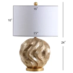 24" Versailles Sphere Sea Shell Table Lamp (Includes LED Light Bulb) Gold - JONATHAN Y -Furniture store GUEST e5051fa4 1beb 4de1 94f7 41aac07822b0