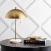 20.7" Metal Dome Table Lamp With Marble Base (Includes LED Light Bulb) Gold/White - Jonathan Y