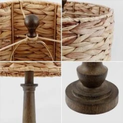 Set Of 2 21.25"Leona Rustic Farmhouse Handwoven Rattan/Resin Table Lamps (Includes LED Light Bulb) Brown Wood Finish - JONATHAN Y: Boho Style -Furniture store GUEST e533826d 5ea8 429b be95 aae93f36f5d3