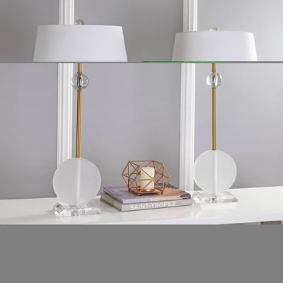 34" (Set Of 2) Spencer Crystal/Metal Table Lamp (Includes LED Light Bulb) Clear - JONATHAN Y 2 34" (Set Of 2) Spencer Crystal/Metal Table Lamp (Includes LED Light Bulb) Clear - JONATHAN Y - Image 2