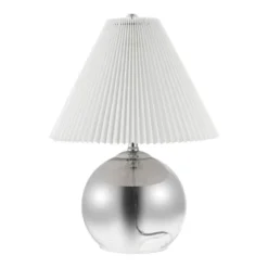 22.5" Louisa MidCentury Round Glass/Iron Pleated Shade Table Lamp (Includes LED Light Bulb) Smoke Gradient/Chrome - JONATHAN Y 13 22.5" Louisa MidCentury Round Glass/Iron Pleated Shade Table Lamp (Includes LED Light Bulb) Smoke Gradient/Chrome - JONATHAN Y -Furniture store GUEST e5850631 b631 457f 8ea5 dc9a0b0f1f24