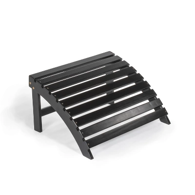 Saranac 2-Piece Traditional Rustic Acacia Wood Adirondack Chair With Detachable Ottoman- JONATHAN Y 7 Saranac 2-Piece Traditional Rustic Acacia Wood Adirondack Chair With Detachable Ottoman- JONATHAN Y - Image 7