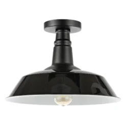 14" 1-Light Camila Classic Industrial Indoor/Outdoor Iron LED Semi Flush Mount Black/White - JONATHAN Y 13 14" 1-Light Camila Classic Industrial Indoor/Outdoor Iron LED Semi Flush Mount Black/White - JONATHAN Y -Furniture store GUEST e5d5d5dd f5cd 429e bcb7 5b940a1a7d12