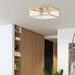 12" LED 2-Light Iron/Glass Grayson Pendant Brass/Gold/Clear - JONATHAN Y -Furniture store GUEST e74b7584 2b35 4aea b87c 93eb7a55de87