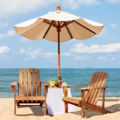 Westport Outdoor Patio Traditional Acacia Wood Adirondack Chair - JONATHAN Y -Furniture store GUEST e78ff307 2e13 4d6c bcb6 8d2b476d5e64