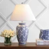 26.25" Ceramic Juliana Chinoiserie Table Lamp (Includes LED Light Bulb) Blue - JONATHAN Y